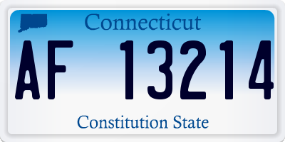 CT license plate AF13214