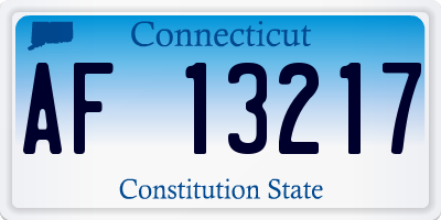 CT license plate AF13217