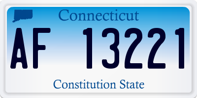 CT license plate AF13221
