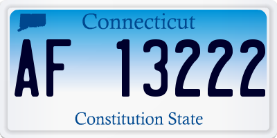 CT license plate AF13222