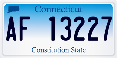 CT license plate AF13227