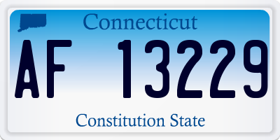 CT license plate AF13229