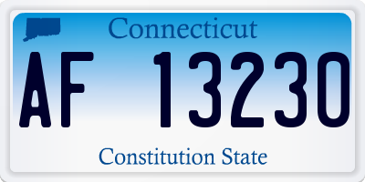 CT license plate AF13230
