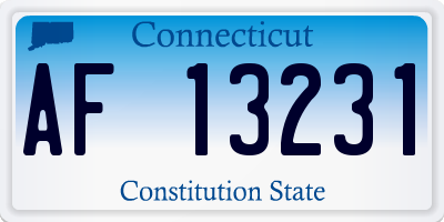 CT license plate AF13231
