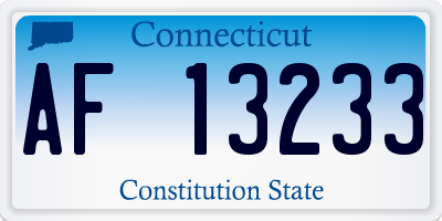 CT license plate AF13233