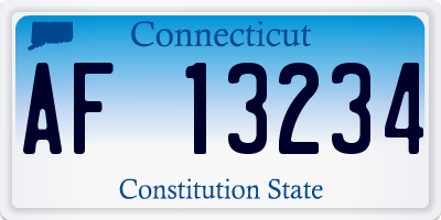 CT license plate AF13234