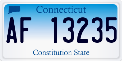 CT license plate AF13235