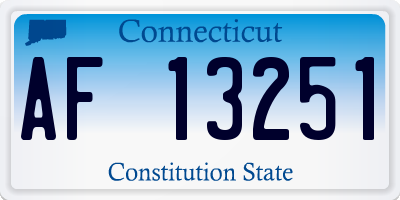 CT license plate AF13251