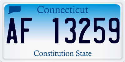 CT license plate AF13259