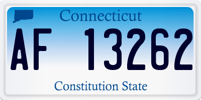 CT license plate AF13262