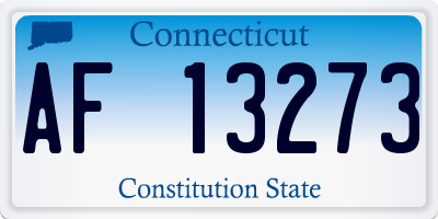 CT license plate AF13273