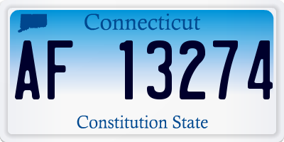 CT license plate AF13274