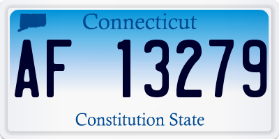 CT license plate AF13279