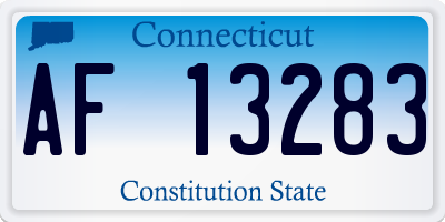 CT license plate AF13283