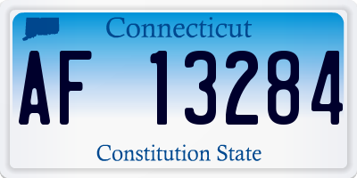 CT license plate AF13284