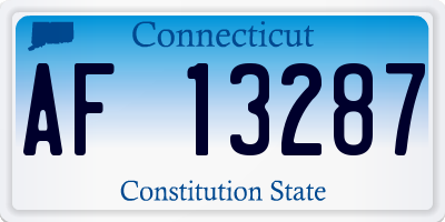 CT license plate AF13287
