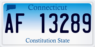 CT license plate AF13289