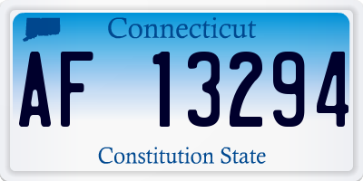 CT license plate AF13294