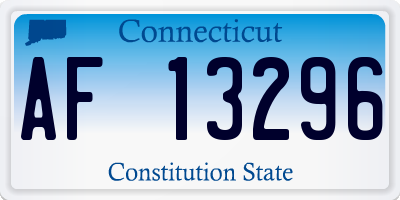 CT license plate AF13296