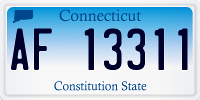 CT license plate AF13311