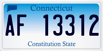 CT license plate AF13312