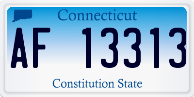 CT license plate AF13313
