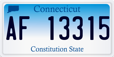 CT license plate AF13315