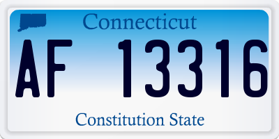 CT license plate AF13316