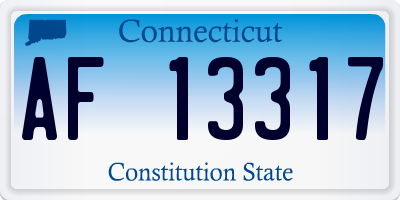 CT license plate AF13317