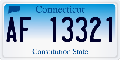 CT license plate AF13321