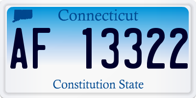 CT license plate AF13322