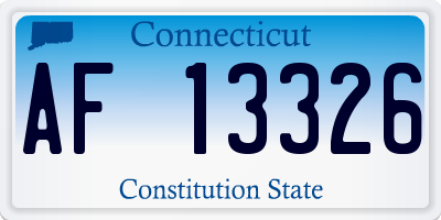CT license plate AF13326