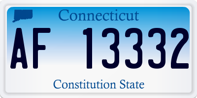CT license plate AF13332