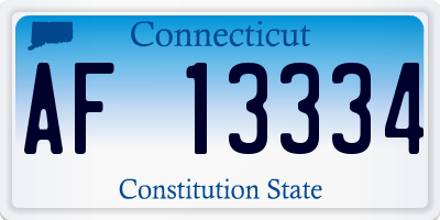 CT license plate AF13334