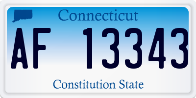 CT license plate AF13343