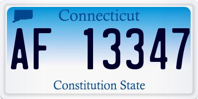 CT license plate AF13347