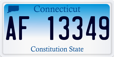 CT license plate AF13349