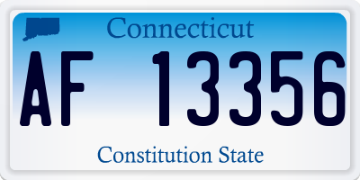 CT license plate AF13356