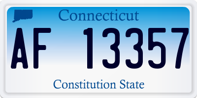 CT license plate AF13357