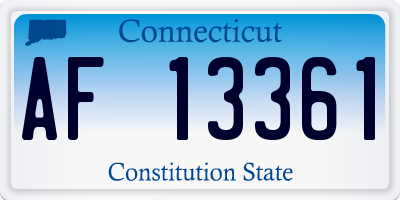 CT license plate AF13361