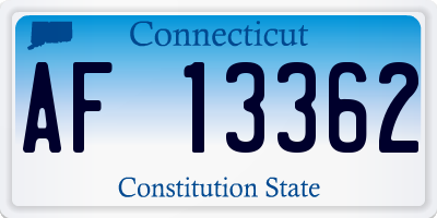 CT license plate AF13362