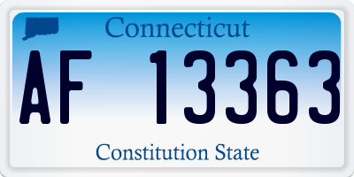 CT license plate AF13363