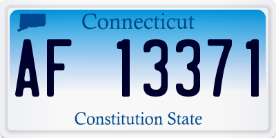 CT license plate AF13371