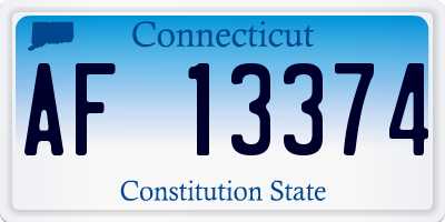CT license plate AF13374