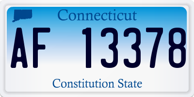 CT license plate AF13378