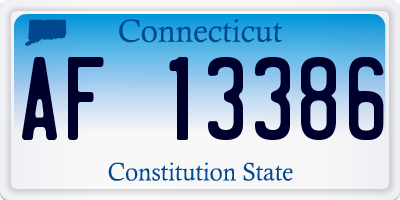 CT license plate AF13386