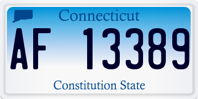 CT license plate AF13389