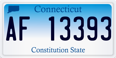 CT license plate AF13393