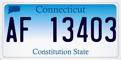 CT license plate AF13403