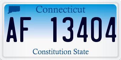 CT license plate AF13404